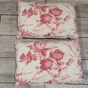 Decorative Crimson Red Floral & Leaf Throw Pillows French Style